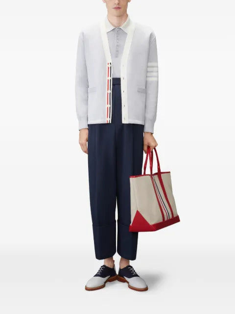 Thom Browne crest intarsia jacquard 4-Bar rugby fit cardigan