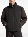 Poche Paris knit-sleeve faux-fur collar jacket