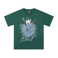 Sp5der Web & White Star Graphic Dark Green Short Sleeve T-Shirt