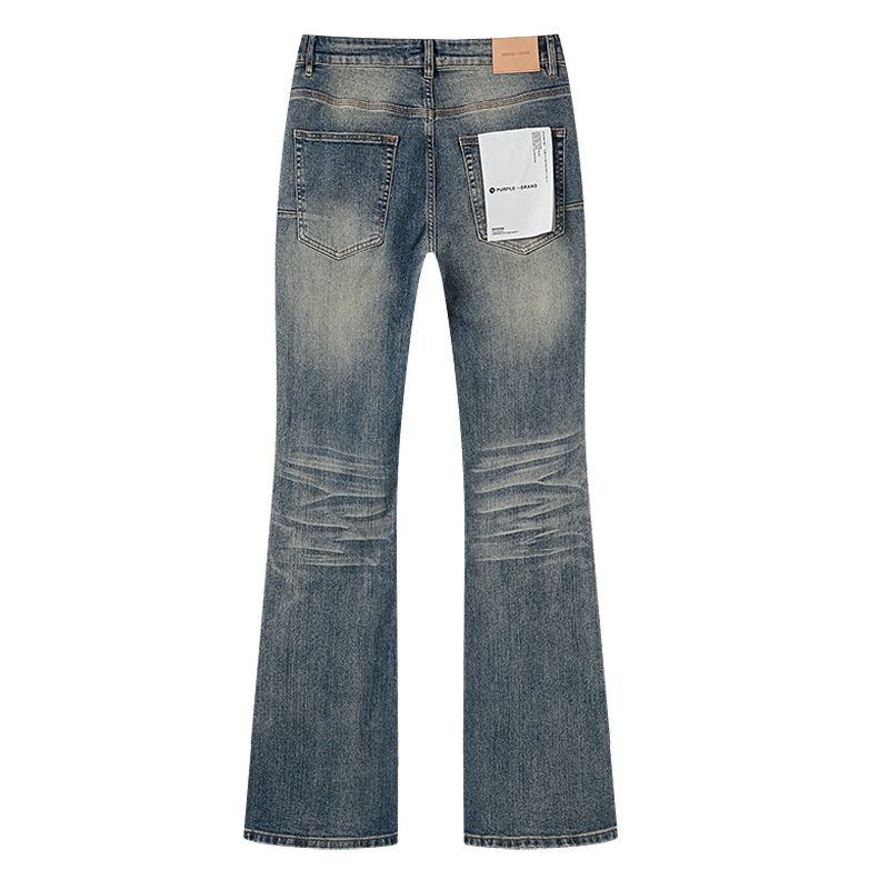 Purple Brand Rhinestone Script Flare Jeans