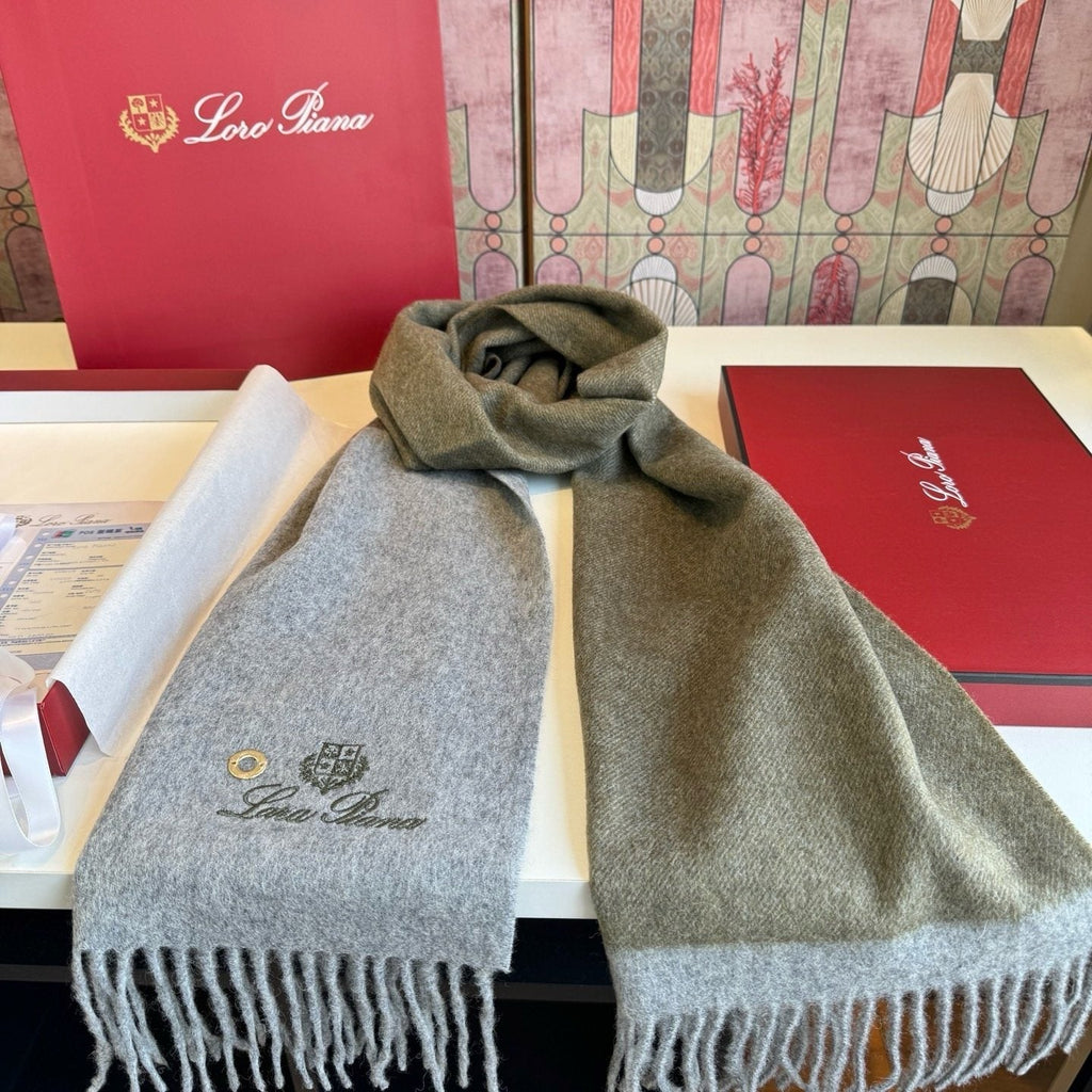 Loro Piana Reversible Fringed Cashmere Scarf
